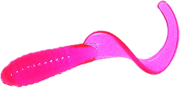 Picture of Mister Twister Lil' Bit Curly Tail Grub, 1", Pink, 20/Pack