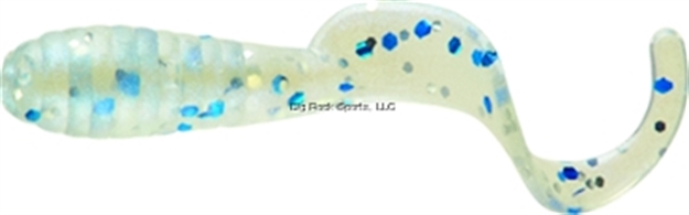 Picture of Mister Twister Lil' Bit Curly Tail Grub, 1", Shiny Pearl Blue/Silverflk, 20/Pack