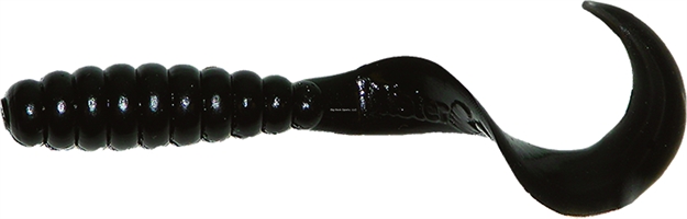 Picture of Mister Twister Meeny Curly Tail Grub, 3", Black, 20/Pack