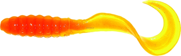 Picture of Mister Twister Meeny Curly Tail Grub, 3", Chartreuse/Orange Core, 20/Pack