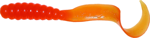 Picture of Mister Twister Meeny Curly Tail Grub, 3", Orange, 20/Pack
