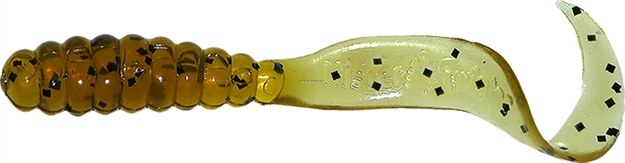 Picture of Mister Twister Meeny Curly Tail Grub, 3", Pumpkin Pepper, 20/Pack