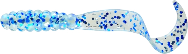Picture of Mister Twister Meeny Curly Tail Grub, 3", Shiny Pearl Blue/Silverflk, 20/Pack