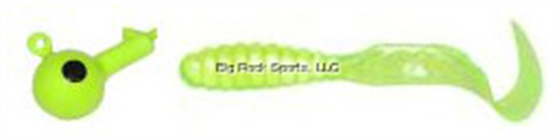 Picture of Mister Twister Meeny Curly Tail Spin Combo, 3", 1/8 Oz, 1 Spinjig & 2 Bodies, Chartreuse, 2/Pack