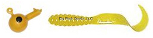 Picture of Mister Twister Meeny Curly Tail Spin Combo, 3", 1/8 Oz, 1 Spinjig & 2 Bodies, Yellow, 2/Pack