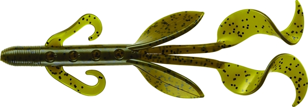 Picture of Mister Twister Poc'it Hawg Raiser W/Curly Tails, 5" Green Pumpkin 7/Pack