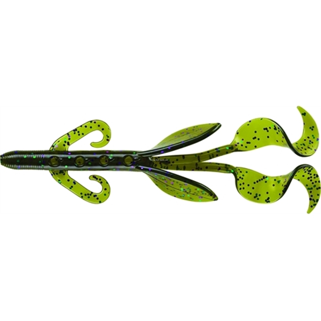 Picture of Mister Twister Poc'it Hawg Raiser W/Curly Tails, 5" Watermelon Candy 7/Pack