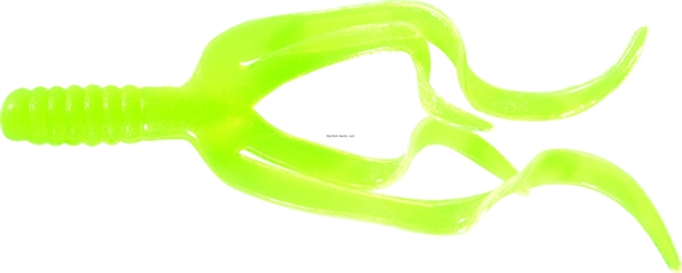 Picture of Mister Twister Split Double Tail, 4", Chartreuse, 10/Pack