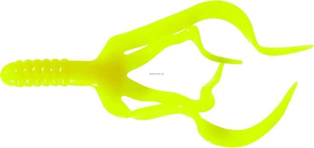 Picture of Mister Twister Split Double Tail, 4", Yellow, 10/Pack