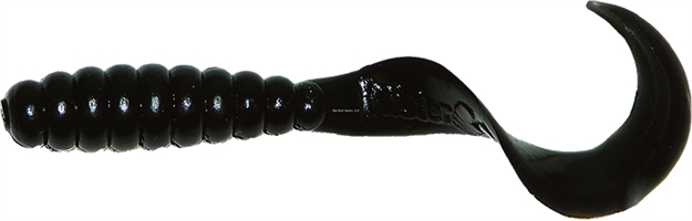 Picture of Mister Twister Teenie Curly Tail Grub, 2", Black, 20/Pack