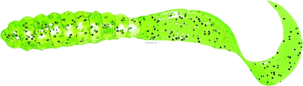 Picture of Mister Twister Teenie Curly Tail Grub, 2", Chartreuse/Silver Flake, 20/Pack