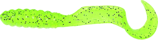 Picture of Mister Twister Teenie Curly Tail Grub, 2", Neon Chartreuse Flake, 20/Pack