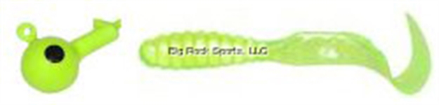 Picture of Mister Twister Teenie Curly Tail Spin Combo, 2", 1/16 Oz, 2 Spinjig & 3 Bodies, Chartreuse, 3/Pack