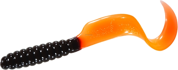Picture of Mister Twister Twister Tail Grub, 4", Brown/Orange Tail, 20/Pack