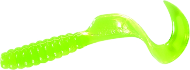 Picture of Mister Twister Twister Tail Grub, 4", Chartreuse, 20/Pack