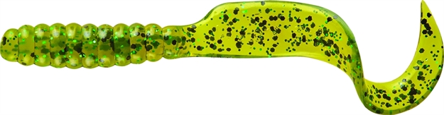 Picture of Mister Twister Twister Tail Grub, 4", Pumpkin Green, 20/Pack