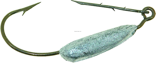 Picture of Mister Twister Weighted Keeper Hook, Size 3/0, 3/16 Oz, Weedless, Worm, Bronze, 4 Per Pouch