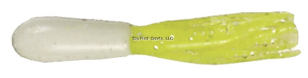 Picture of Mizmo Specs Crappie Tube, 1 1/2", White/Chartreuse Silver Glitter, 15/Pack