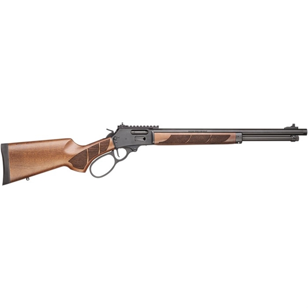 Picture of Smith & Wesson 13811 1854  45 Long 9+1 19.25" Black Armornite Threaded Barrel, Black Armornite Picatinny Rail Stainless Steel Receiver, Fixed Walnut W/Textured Grip Panels Stock, Large Loop 13811-SW 022188898576