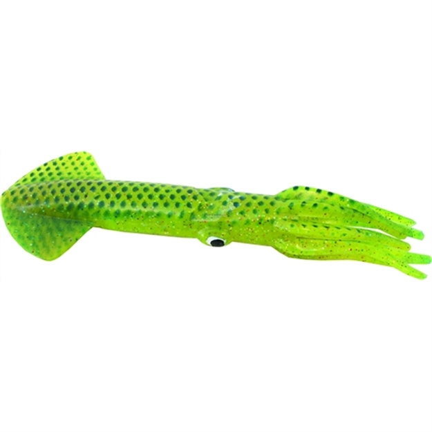 Picture of Mold Craft Scaled Squid, 9", Chartreuse With Blue Scales, 5/Pack