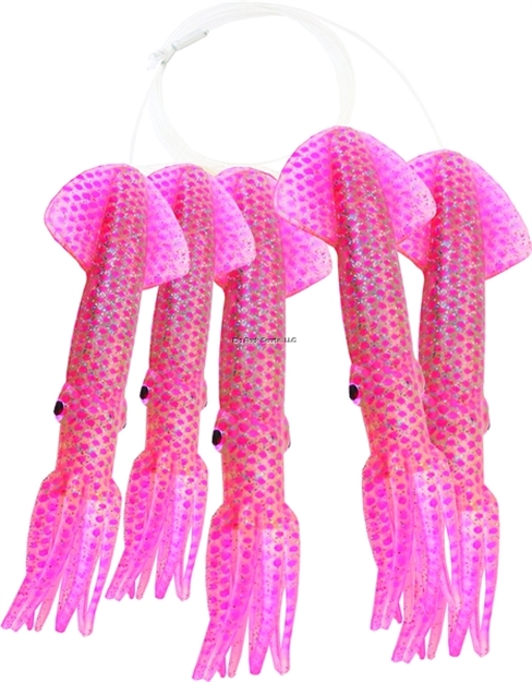 Picture of Mold Craft Scaled Squid Daisy Chain, 9", 5 Squids, Syka (Colored Flake)