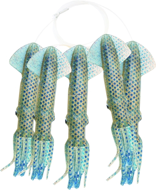 Picture of Mold Craft Scaled Squid Daisy Chain, 9", 5 Squids, Syka With Blue Scales