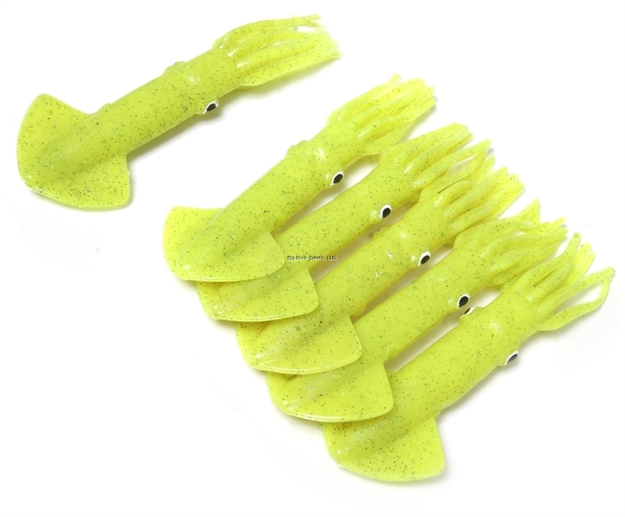 Picture of Mold Craft Squirt Squid Bonus 6", 6/Pack, Florescent Yellow