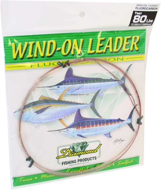 Picture of Momoi Diamond Fluorocarbon Wind-On Leader 80Lb 25Ft Clear White