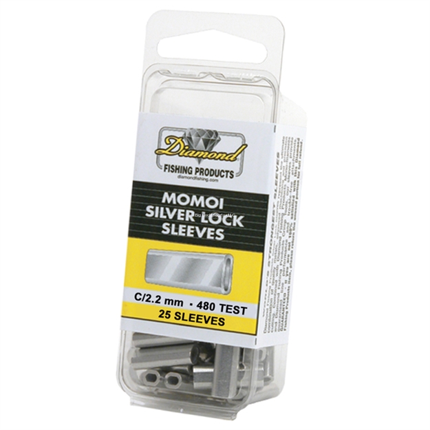 Picture of Momoi Diamond Silver Lock Sleeves SZ C 480Lb Mono 2 2Mm 25Pk