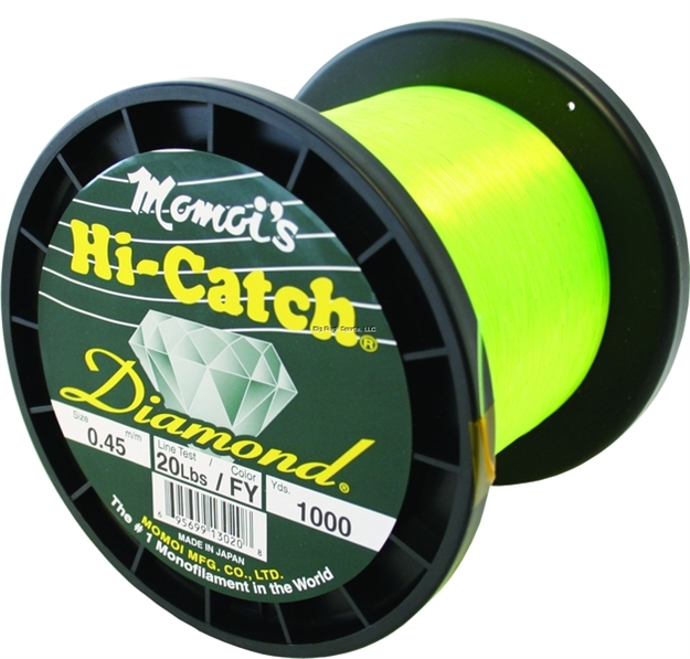 Picture of Momoi Hi-Catch Diamond Mono Line 20Lb 1000Yd Hi-Vis Yellow