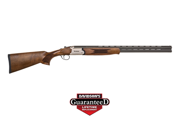 Picture of Mossberg 75474 Gold Reserve  12 Gauge 30" 2Rd 3" Polished Silver With Scroll & Inlay Engraved Rec Satin Black Walnut Fixed Stock Right Hand Full Size Includes Ext. Sport Set Chokes (5) 75475