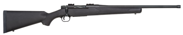 Picture of  Mossberg 28013 Patriot  Full Size 450 Bushmaster 4+1 20" Matte Blued Fluted Threaded Barrel, Drilled & Tapped Matte Blued Stainless Steel Receiver, Black Fixed Synthetic Stock, Right Hand 015813280136