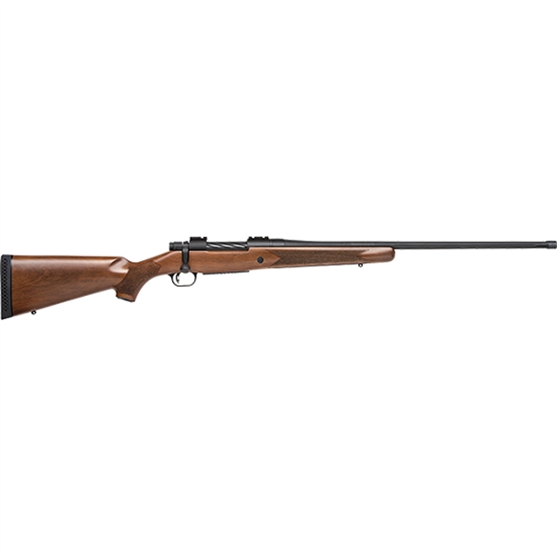 Picture of  Mossberg 28132 Patriot  Full Size 300 Win Mag 3+1 24" Matte Blued Fluted Threaded Barrel, Drilled & Tapped Matte Blued Stainless Steel Receiver, Walnut Fixed Stock, Right Hand 015813281324