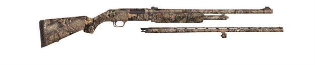 Picture of  Mossberg 54183 500 Combo 20 Gauge 5+1 3" 26" Overall Mossy Oak Break-Up Country, Vent Rib/24" Slugster Barrels,  Fixed Synthetic Stock, Fully Rifled Bore Choke 015813541831