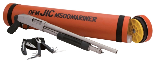 Picture of  Mossberg 52340 500 Jic Cruiser 12 Gauge 5+1 18.50" Silver Marinecote Black Fixed W/Pistol Grip Right Hand, Knife W/Codura Case