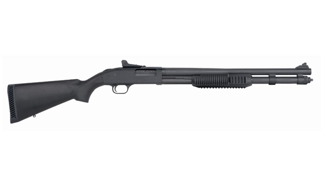 Picture of Mossberg 590 Security Pump Shotgun 12Ga 9Rnd 20" Syn Heatshield Ghost Ring Tri Rail Blued Cylinder Accu-Choke 50670 015813506700