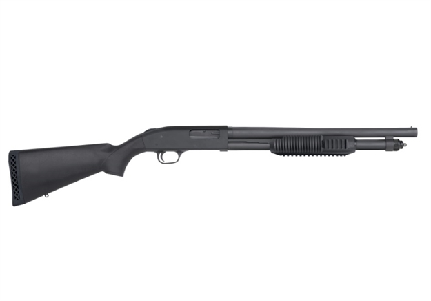 Picture of Mossberg 590A1 Security Pump Shotgun 12Ga 7Rnd 18.5" Syn Bead Sights Tri Rail Parkerized 50776 015813507769