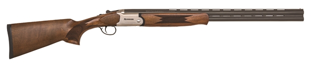 Picture of Mossberg 75477 Silver Reserve Bantam Youth 20 Gauge Break Open 3" 2Rd 26" Matte Blued Over/Under Vent Rib Barrel, Satin Silver Stainless Steel Engraved Receiver, Fixed Black Walnut Stock, Right Hand 75478 884110754783