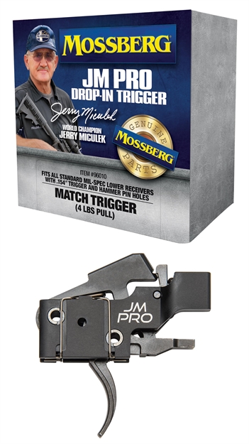 Picture of  Mossberg 96010 JM Pro  Adjustable Match AR Drop-In Trigger, Fits Ar15s & Ar10s W/.154" Trigger & Hammer Pin Holes, Factory-Set 4 Pound Pull Weight 015813960106