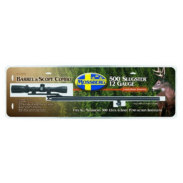 Picture of  Mossberg 92156 Oem  12 Gauge 24" Slug Barrel W/Cantilever Mount, Fully-Rifled Bore & Blued Finish, For Use W/Mossberg 500 & Maverick 88 6-Shot Models, Includes 3-9X40mm Scope 015813921565