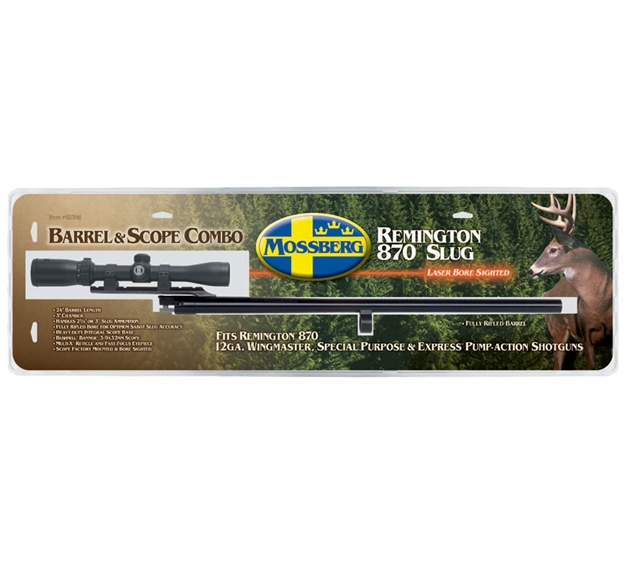 Picture of  Mossberg 92356 Oem Replacement  12 Gauge 24" 3" Blued Matte Finish Steel Material Slug Style With 3-9X40mm Scope, Full Rifling & Cantilever Mount For Remington 870 015813923569