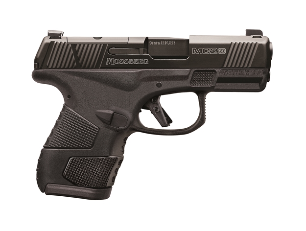 Picture of  Mossberg 89044 Mc2sc Sub-Compact 9Mm Luger 3.40" 14+1,11+1 Matte Black Dlc Stainless Steel With Optics Cut Aggressive Textured Black Polymer Grip Tritium Pro Night Sights (No Safety)