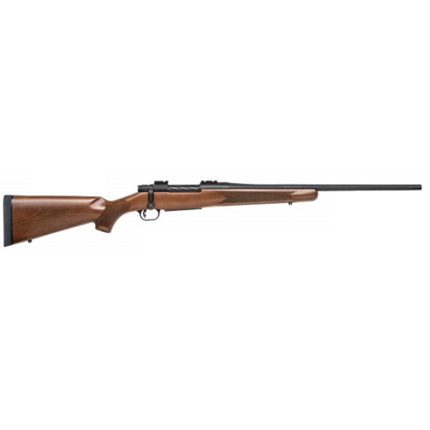 Picture of  Mossberg 27876 Patriot  Full Size 25-06 Rem 5+1 22"Matte Blued Fluted Barrel, Drilled & Tapped Matte Blued Stainless Steel Receiver, Walnut Fixed Stock, Right Hand 015813278768