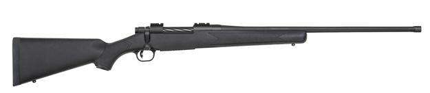 Picture of  Mossberg 28131 Patriot  Full Size 7Mm Rem 3+1 24" Matte Blued Fluted Threaded Barrel, Drilled & Tapped Matte Blued Stainless Steel Receiver, Black Fixed Synthetic Stock, Right Hand 015813281317