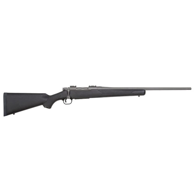 Picture of  Mossberg 28006 Patriot  7Mm-08 Rem 5+1 22" Stainless Cerakote Fluted Barrel, Stainless Cerakote Receiver Drilled & Tapped, Black Fixed Synthetic Stock, Right Hand