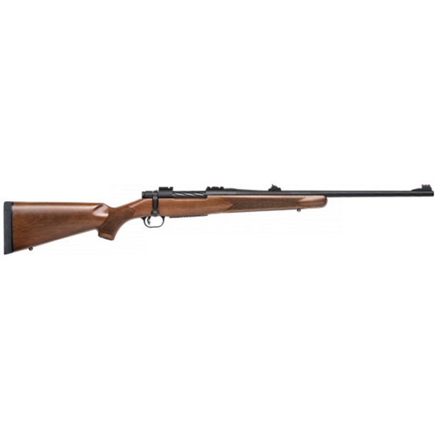 Picture of Mossberg Patriot Bolt Action Rifle 338 Win, Rh, 22 In, Blue, Wood Stk, 4+1 Rnd, Lba Adj Trgr