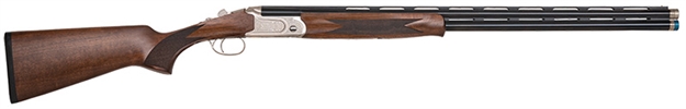 Picture of  Mossberg 75480 Gold Reserve  Full Size 410 Bore Break Open 3" 2Rd 26" Blue Polished Vent Rib Barrel, Silver Polished Engraved Stainless Steel Receiver, Black Grade A Walnut Fixed Stock, Right Hand 884110754806