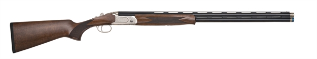 Picture of  Mossberg 75480 Gold Reserve  Full Size 410 Bore Break Open 3" 2Rd 26" Blue Polished Vent Rib Barrel, Silver Polished Engraved Stainless Steel Receiver, Black Grade A Walnut Fixed Stock, Right Hand 884110754806