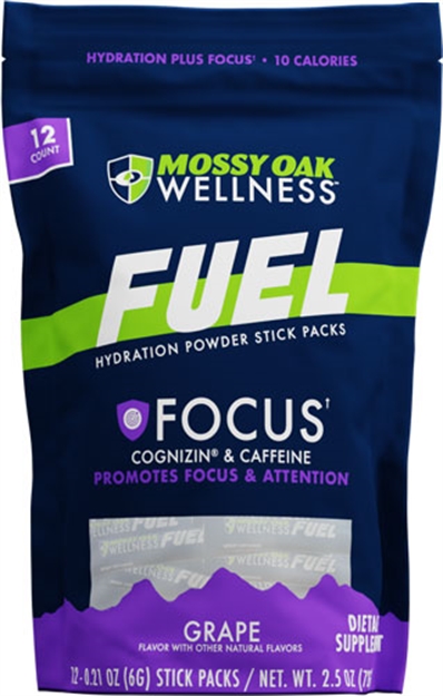 Picture of Mossy Oak Wellness Oak Wellness Fuel Focus Grape Drink Mix 12 Stick Pack