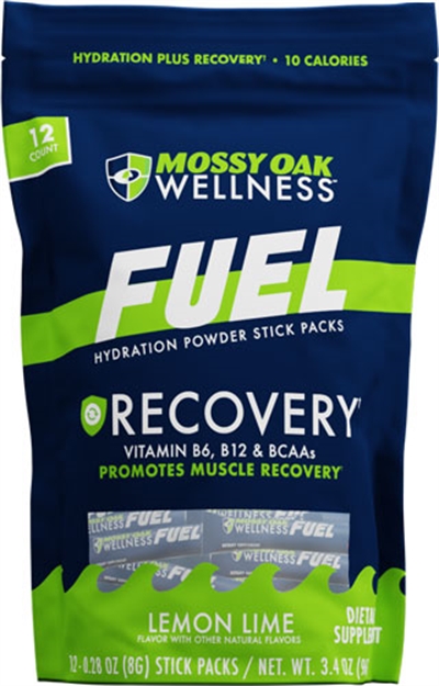 Picture of Mossy Oak Wellness Oak Wellness Fuel Recovr Lemon Lime Mix 12 Stick Pack